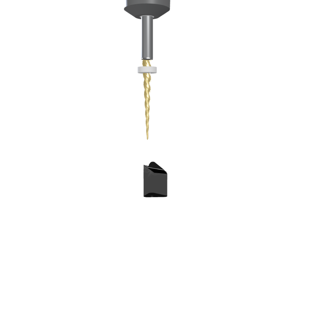 Crown-down shaping — mandibular second molar, post-operative periapical